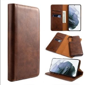 Samsung Galaxy S21 Luxury Gentleman Faux Leather Case Brown